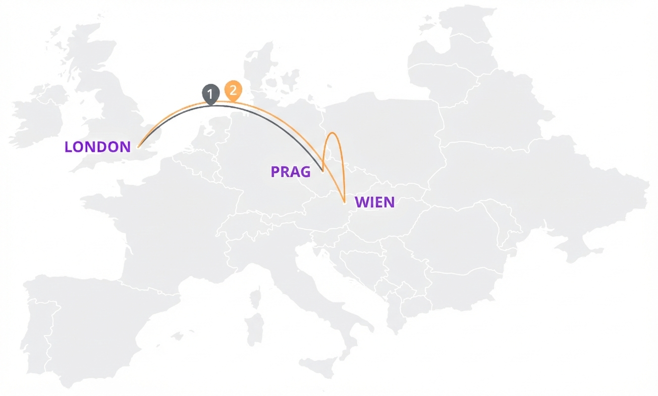 Europe flight routes