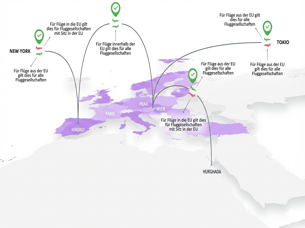 Europe flight routes
